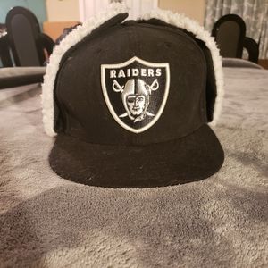 Fitted Raiders hat with ear flaps!